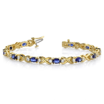 925 Silver Stylized X Gemstone Bracelet Jewelry for Women